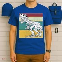 TRex Skeleton Dinosaur Retro Sunset Funny TRex Great Gift T-Shirt thumb 6