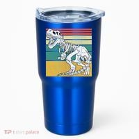 TRex Skeleton Dinosaur Retro Sunset Funny TRex Great Gift Tumbler thumb 0
