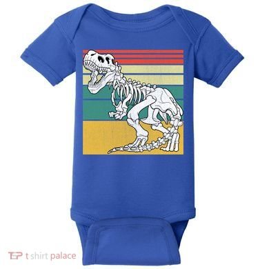 TRex Skeleton Dinosaur Retro Sunset Funny TRex Great Gift Baby Bodysuit