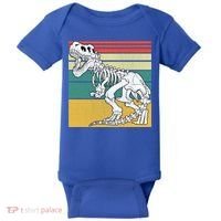TRex Skeleton Dinosaur Retro Sunset Funny TRex Great Gift Baby Bodysuit thumb 0