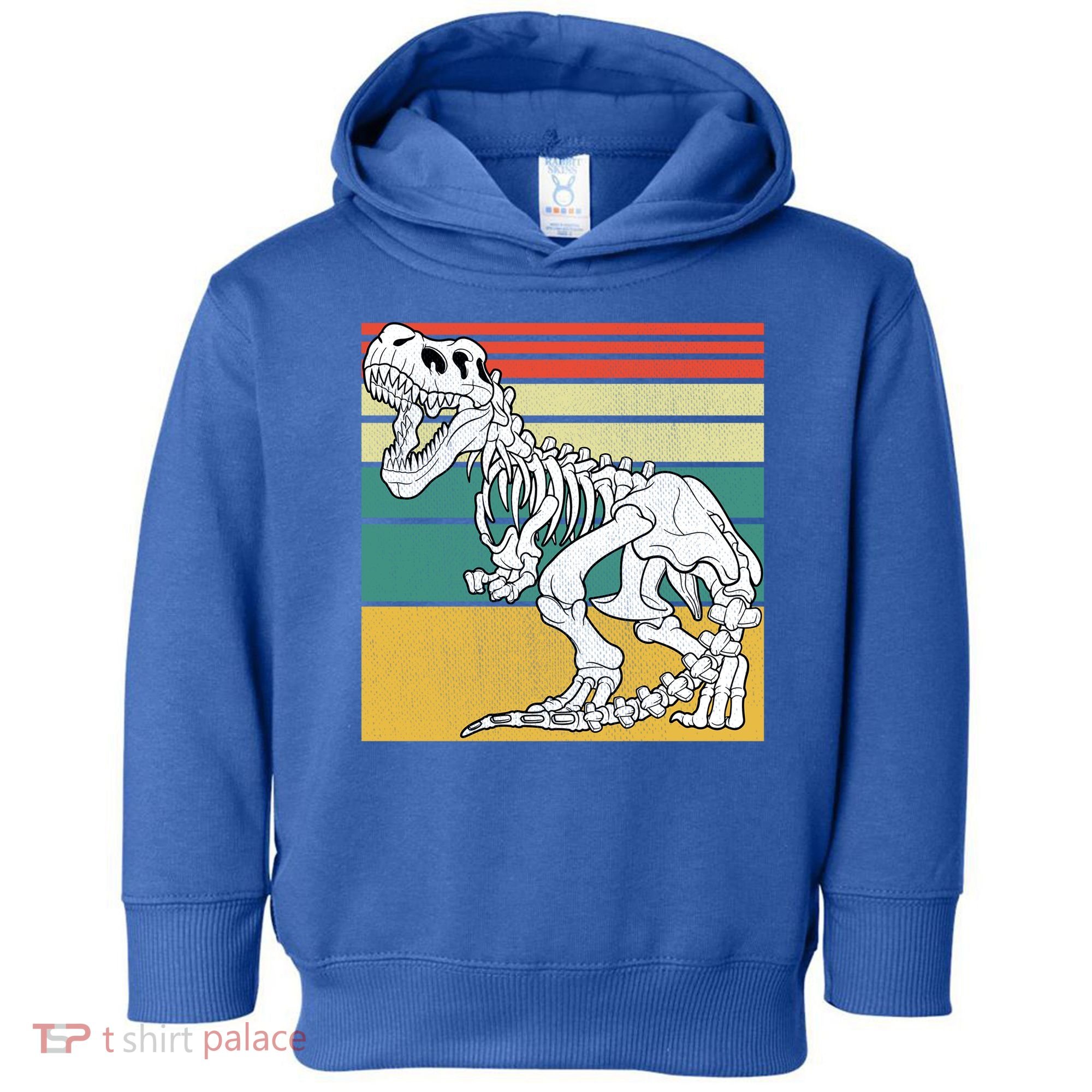 TRex Skeleton Dinosaur Retro Sunset Funny TRex Great Gift Toddler Hoodie
