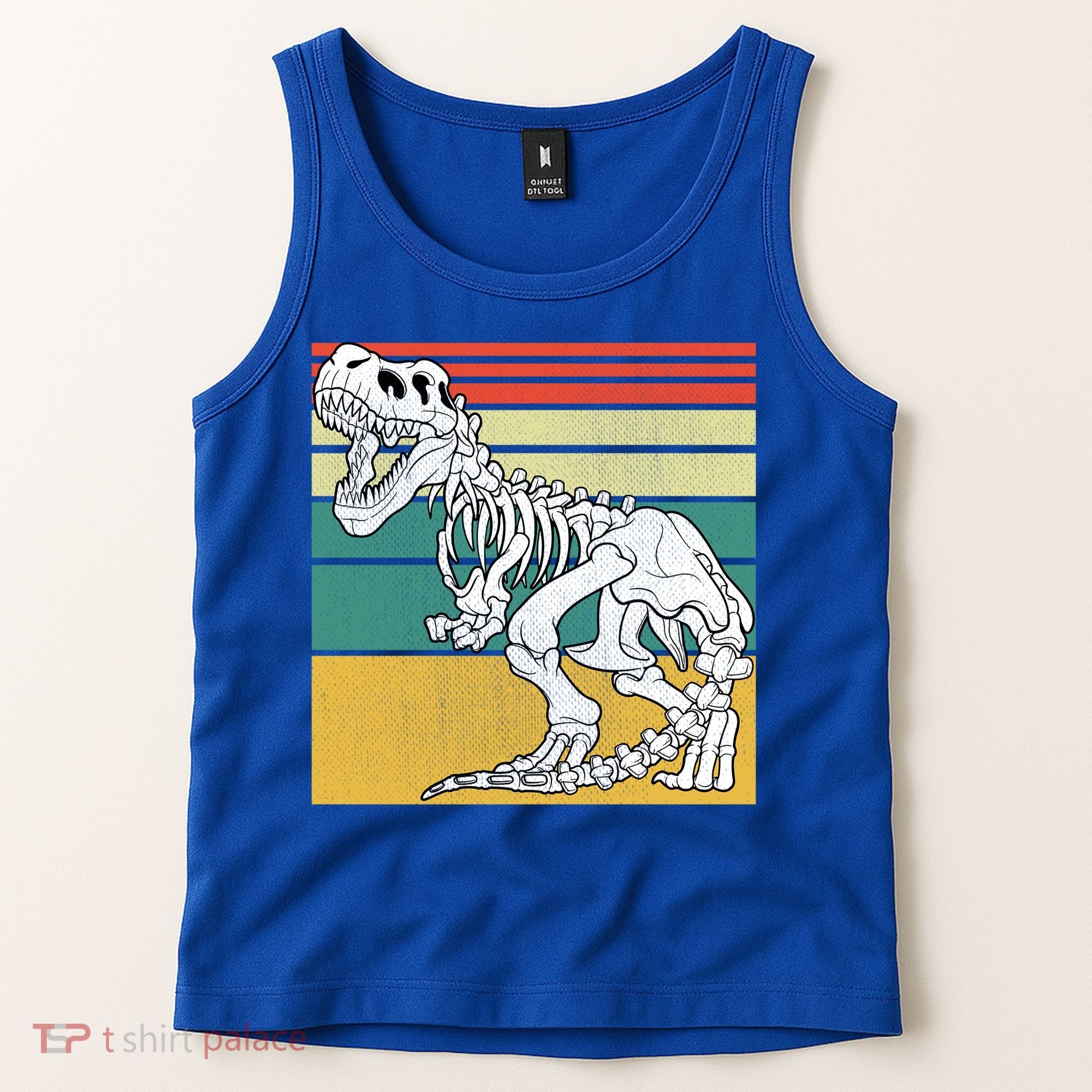 TRex Skeleton Dinosaur Retro Sunset Funny TRex Great Gift Tank Top