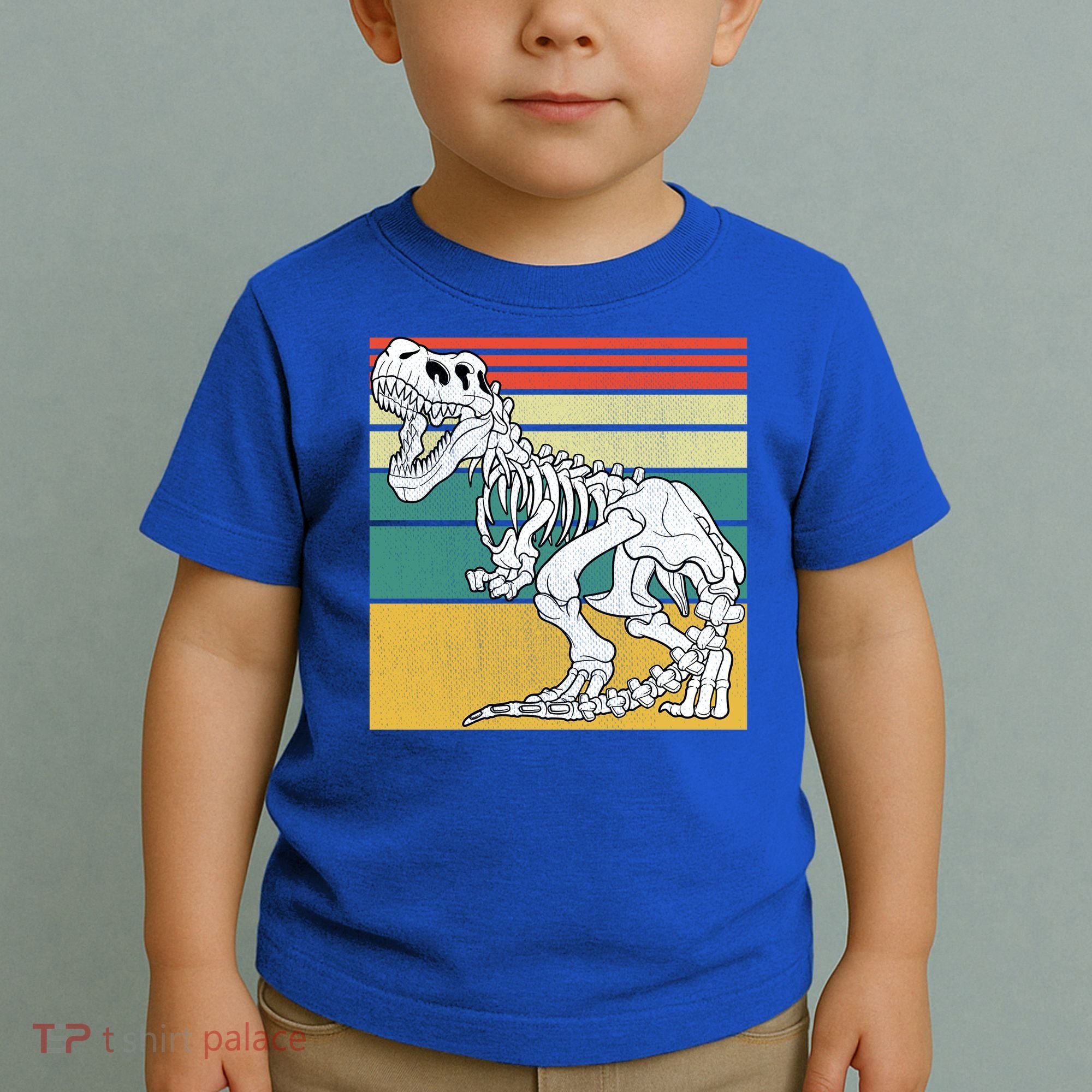 TRex Skeleton Dinosaur Retro Sunset Funny TRex Great Gift Toddler T-Shirt