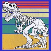 TRex Skeleton Dinosaur Retro Sunset Funny TRex Great Gift Women's Long Sleeve Shirt thumb 2