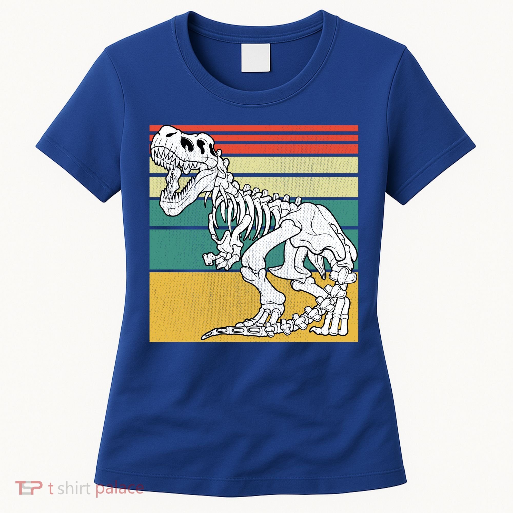 TRex Skeleton Dinosaur Retro Sunset Funny TRex Great Gift Women's T-Shirt