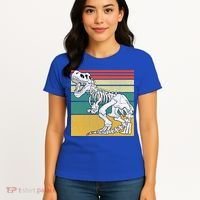 TRex Skeleton Dinosaur Retro Sunset Funny TRex Great Gift Women's T-Shirt thumb 4