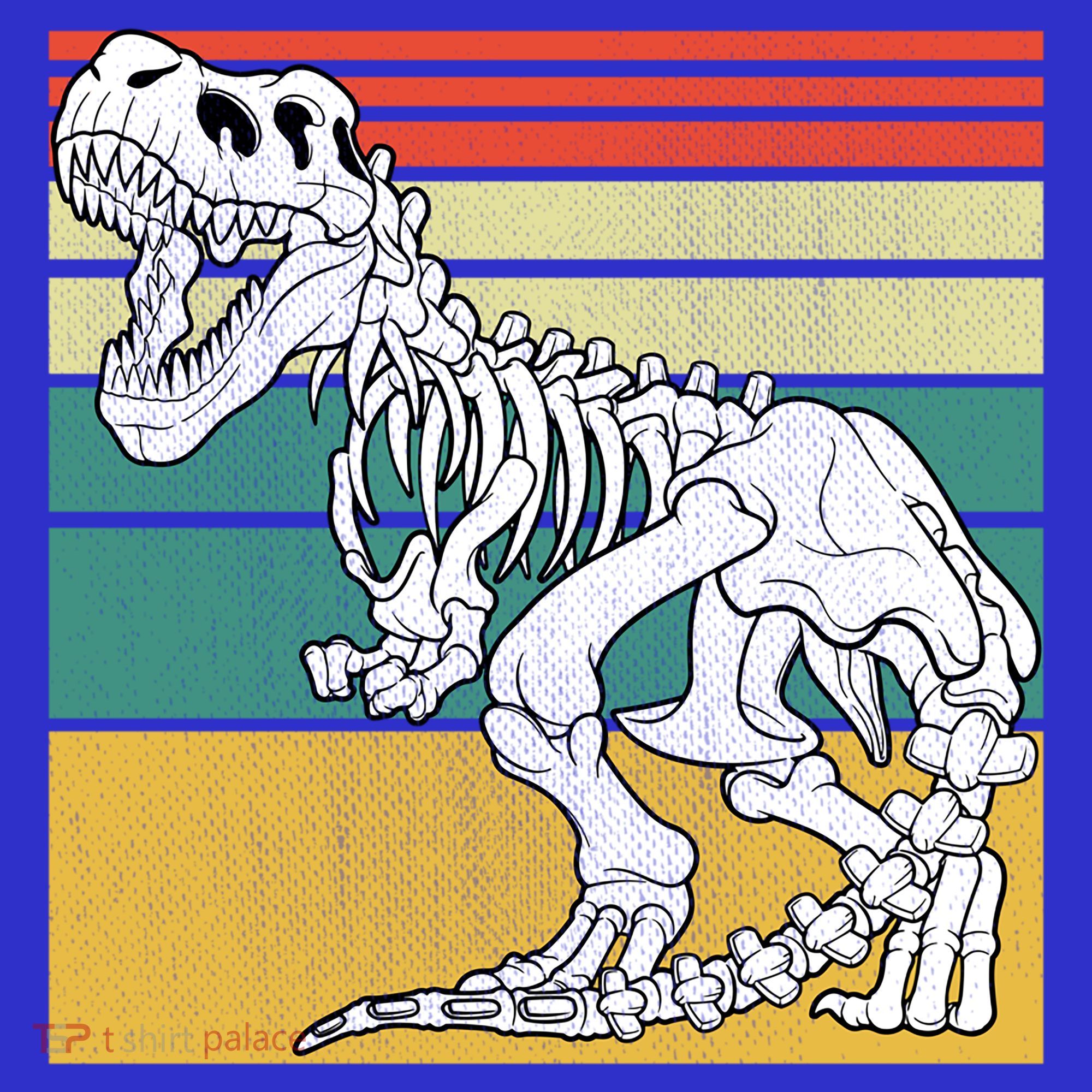 TRex Skeleton Dinosaur Retro Sunset Funny TRex Great Gift Kids Hoodie