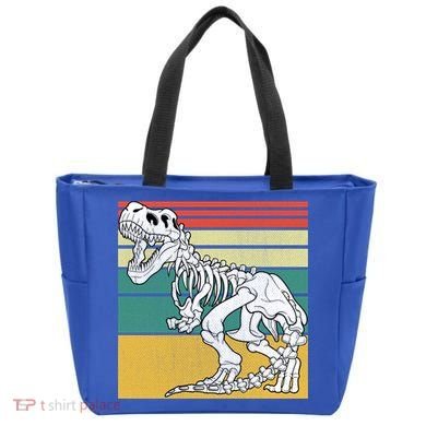 TRex Skeleton Dinosaur Retro Sunset Funny TRex Great Gift Tote Bag