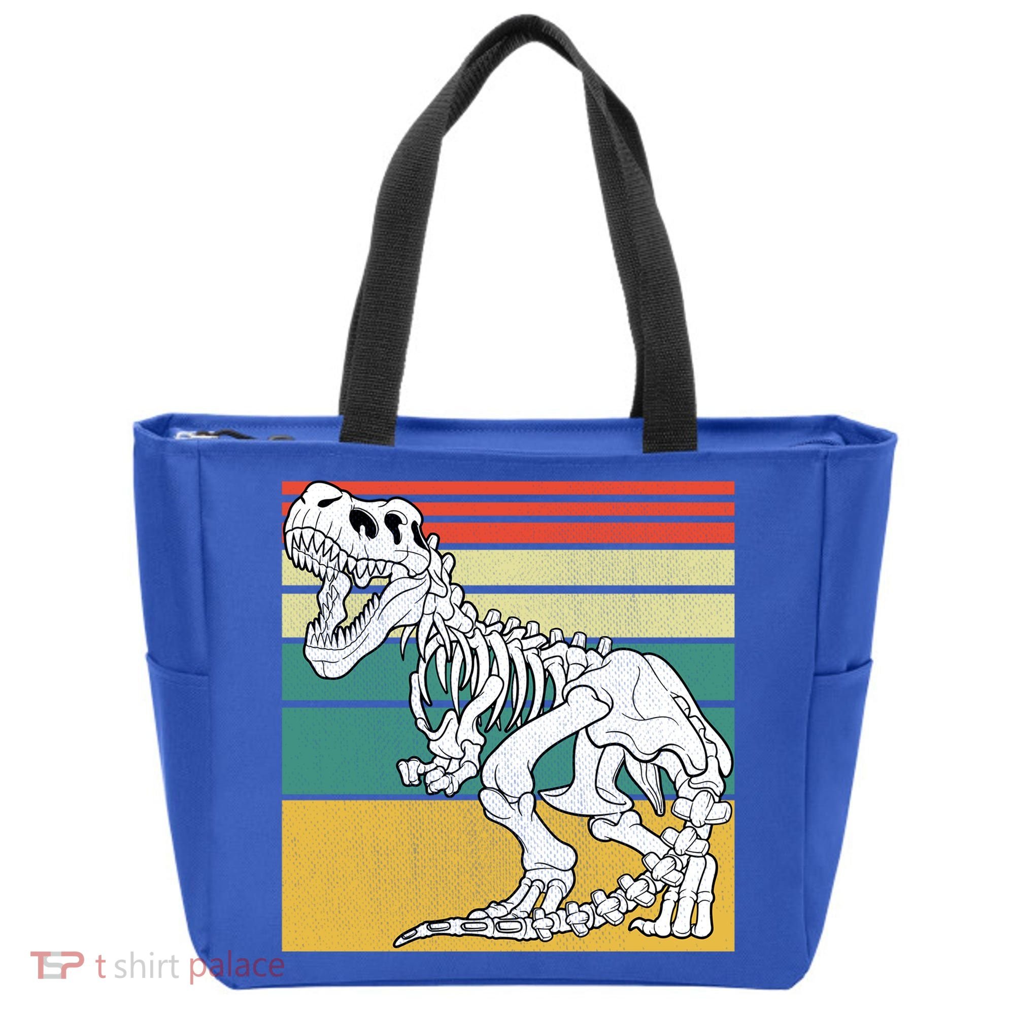 TRex Skeleton Dinosaur Retro Sunset Funny TRex Great Gift Tote Bag