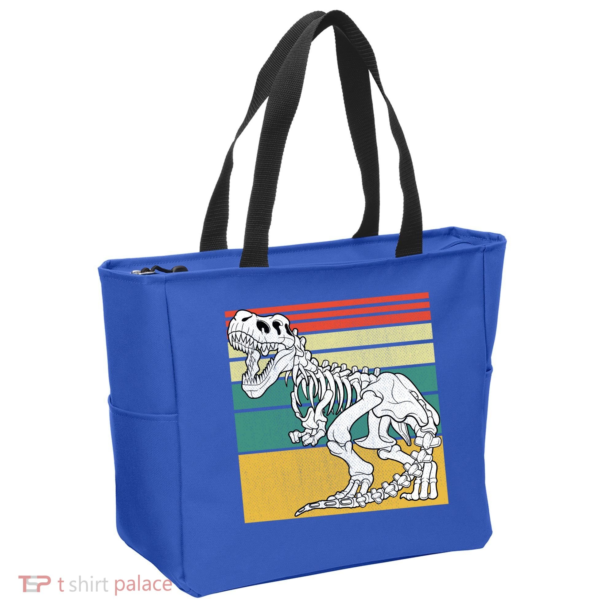 TRex Skeleton Dinosaur Retro Sunset Funny TRex Great Gift Tote Bag