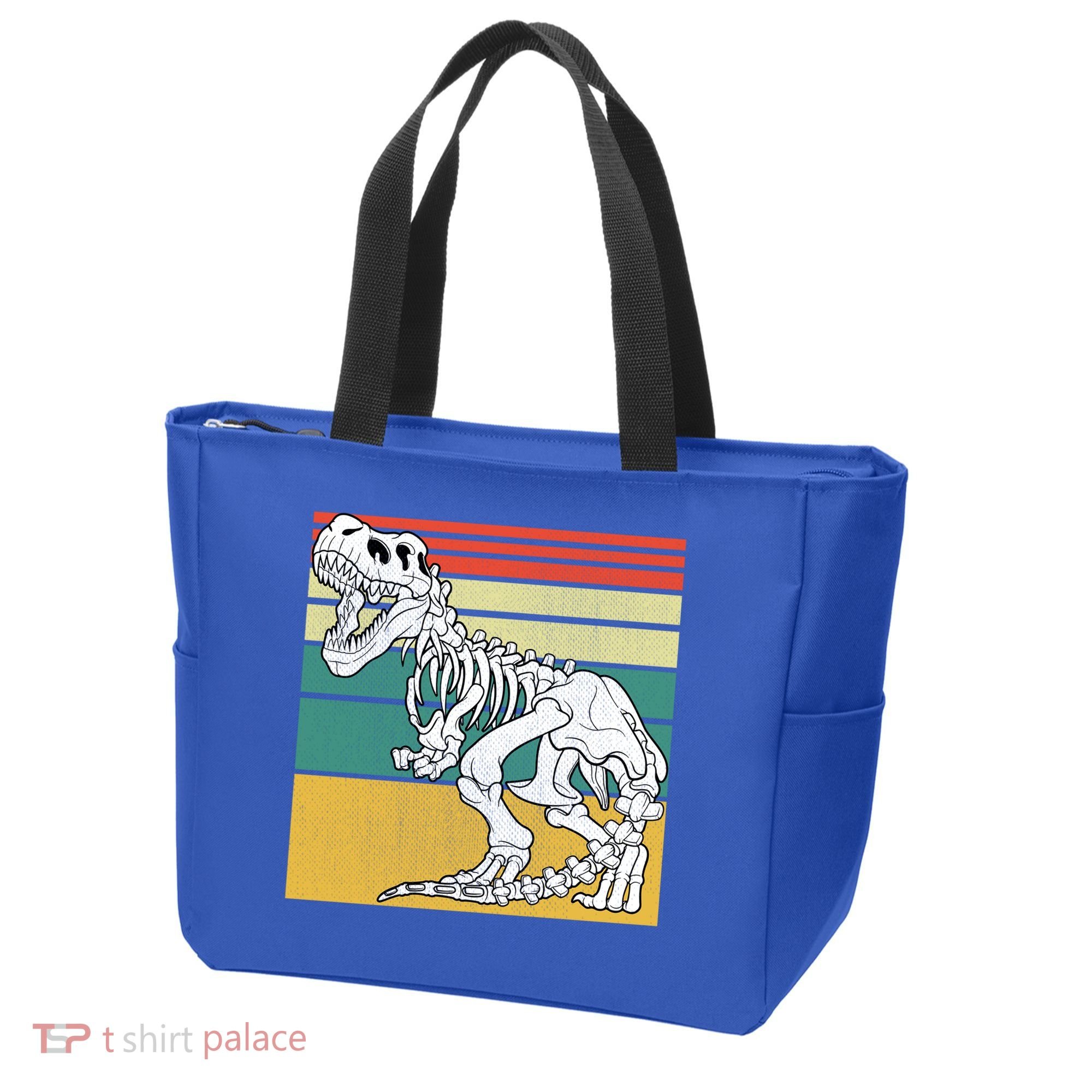 TRex Skeleton Dinosaur Retro Sunset Funny TRex Great Gift Tote Bag