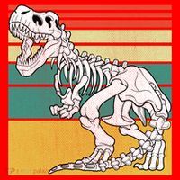 TRex Skeleton Dinosaur Retro Sunset Funny TRex Great Gift Santa Hat thumb 1
