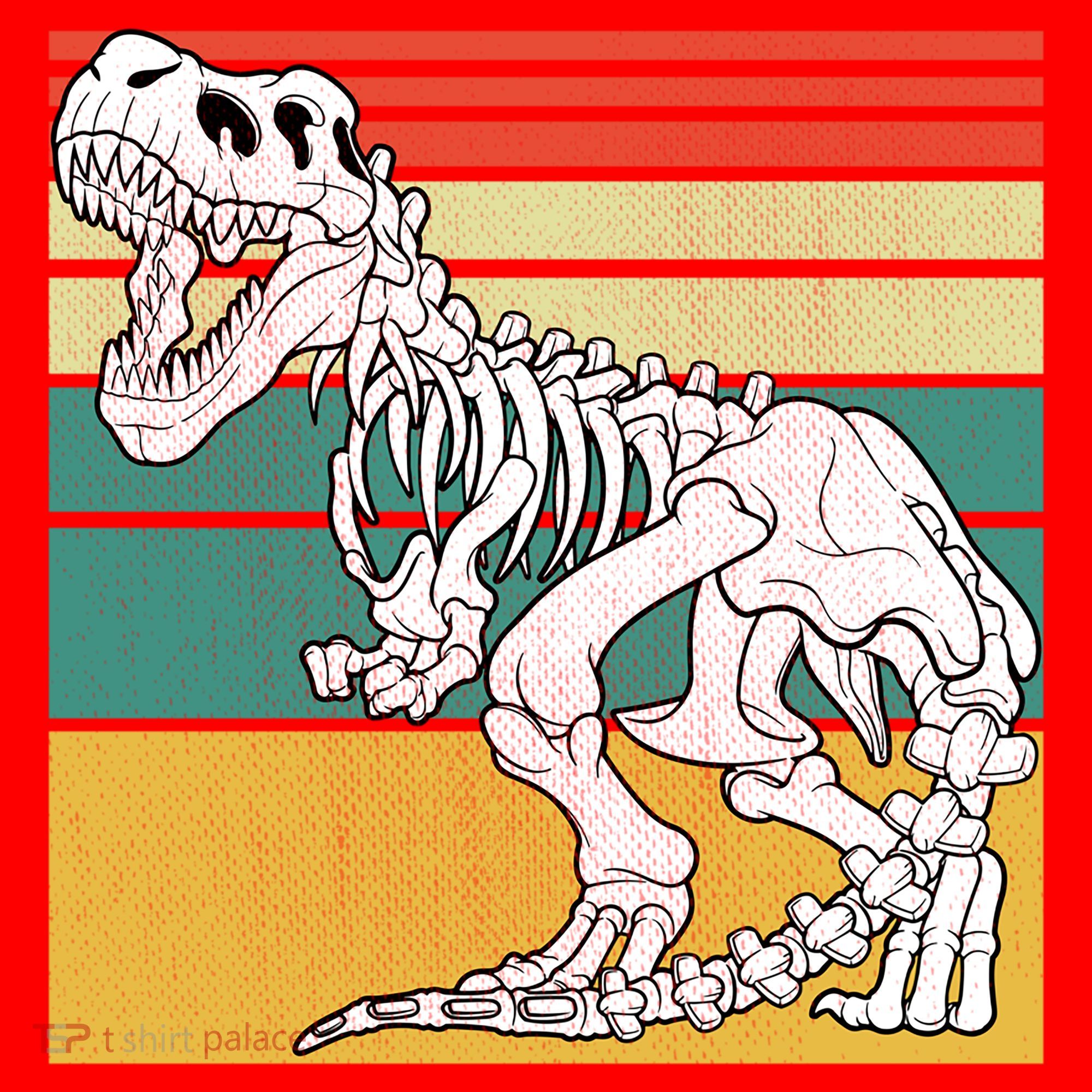 TRex Skeleton Dinosaur Retro Sunset Funny TRex Great Gift Santa Hat