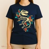 Trex Skeleton Dino Bones Paleontologist Fossil Dinosaur T-Shirt thumb 4
