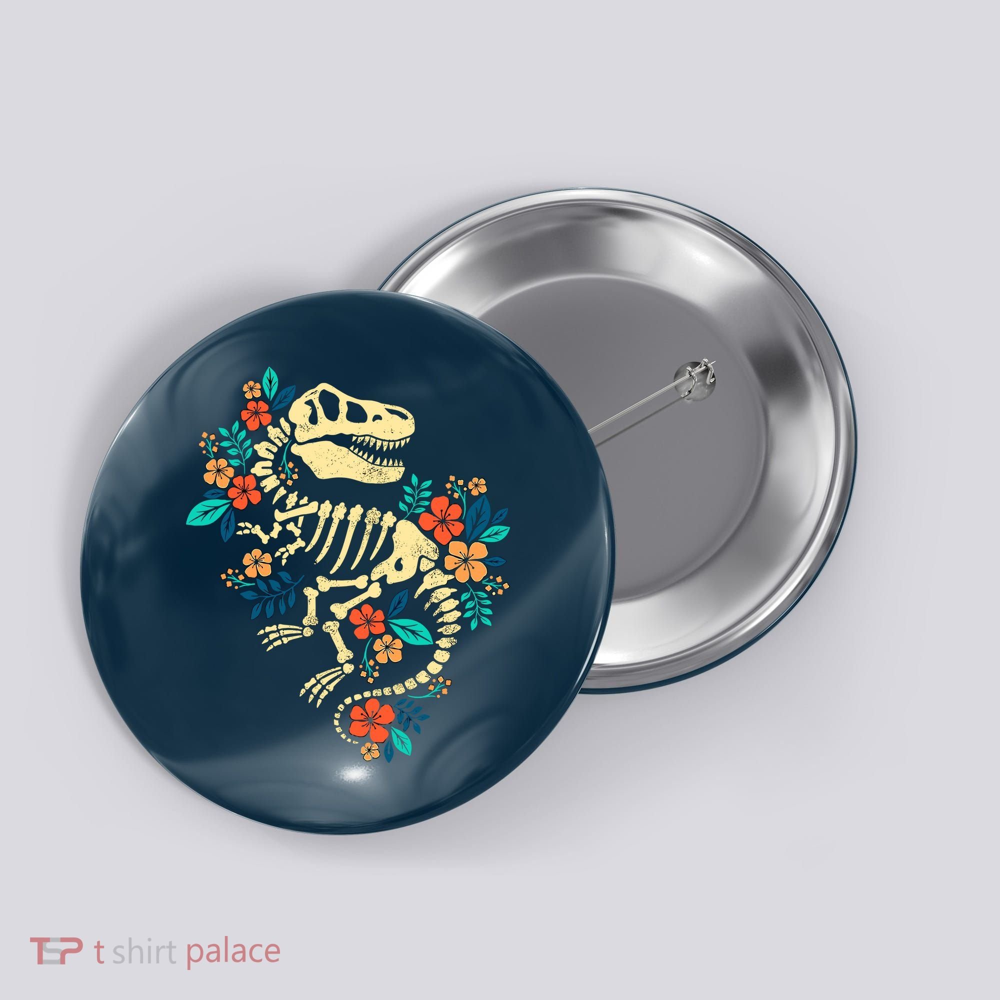 Trex Skeleton Dino Bones Paleontologist Fossil Dinosaur Button