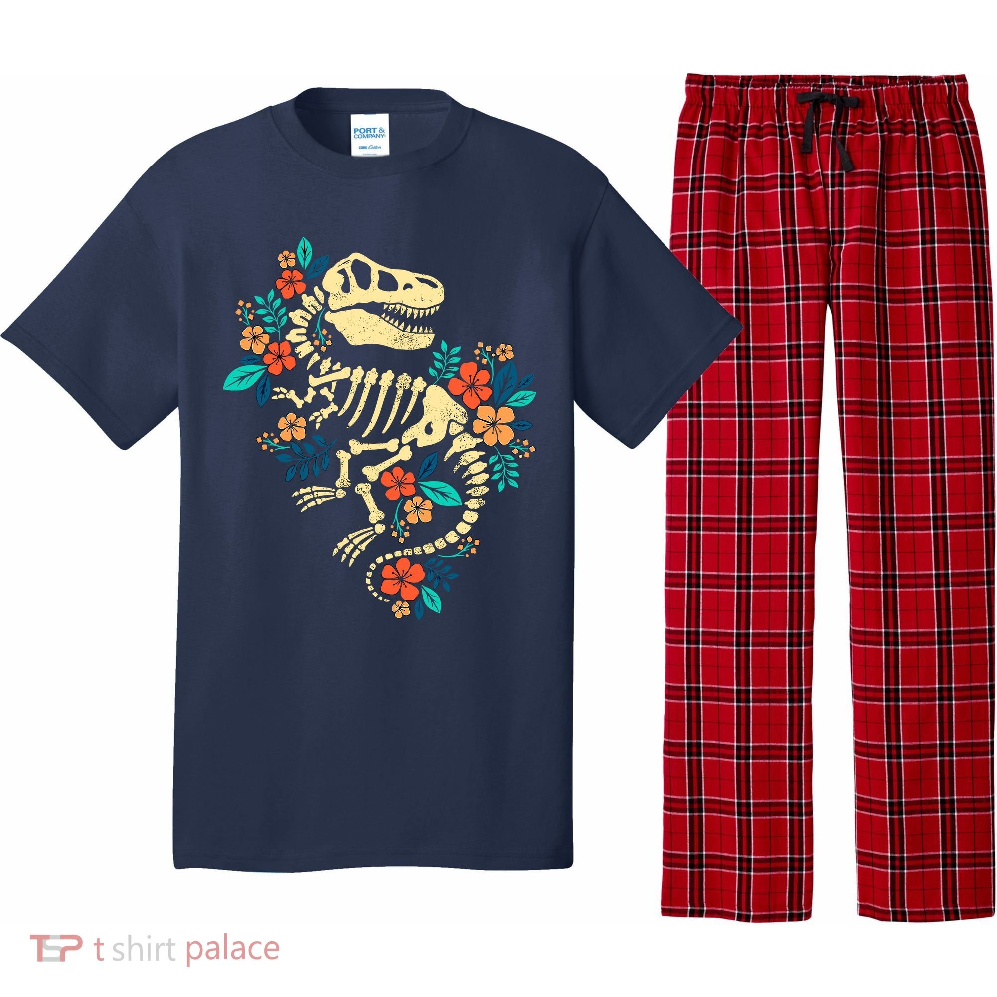 Trex Skeleton Dino Bones Paleontologist Fossil Dinosaur Pajama Set
