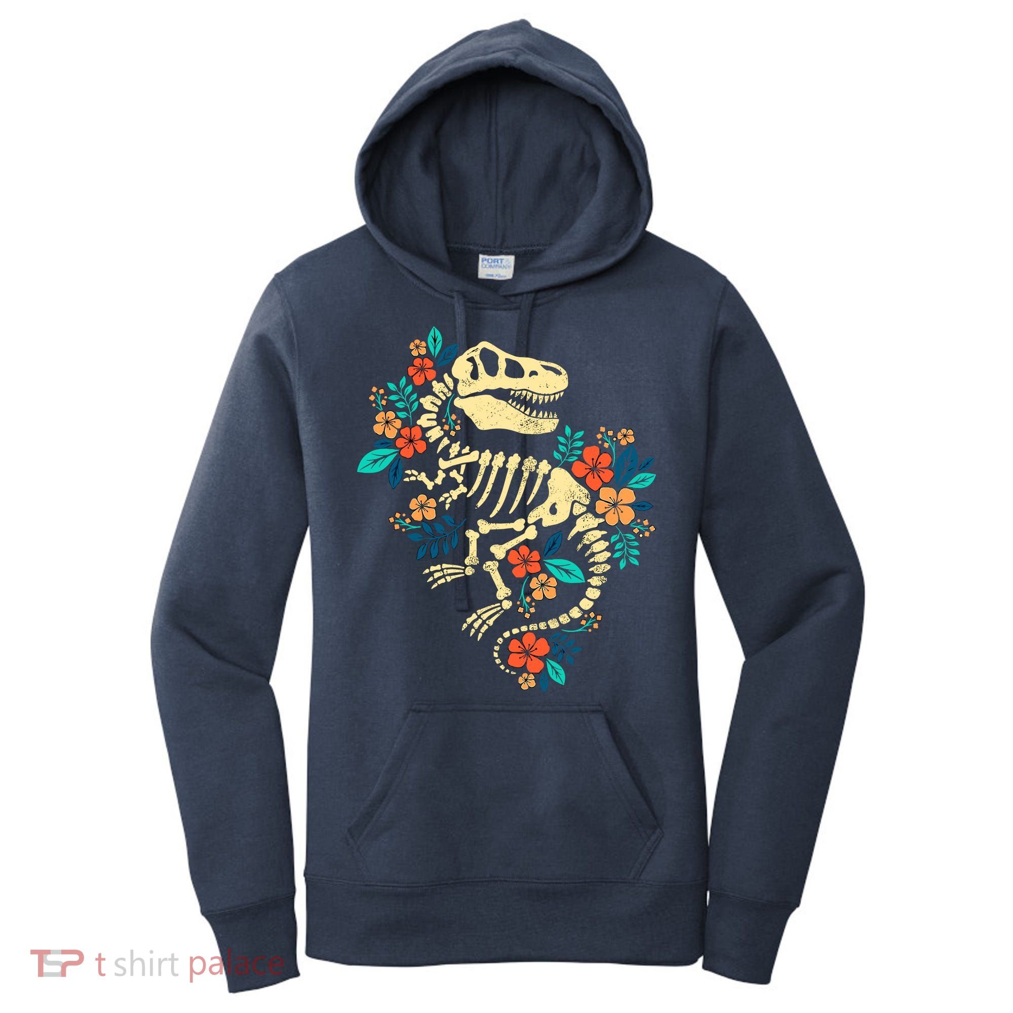 Trex Skeleton Dino Bones Paleontologist Fossil Dinosaur Women's Hoodie