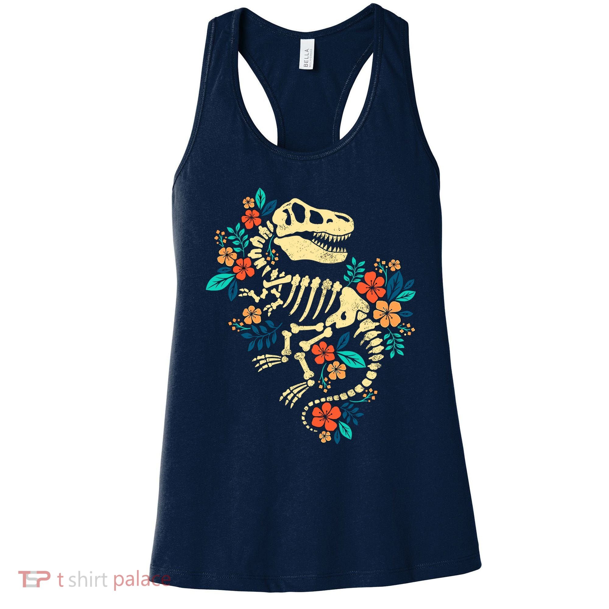 Trex Skeleton Dino Bones Paleontologist Fossil Dinosaur Women's Tank Top