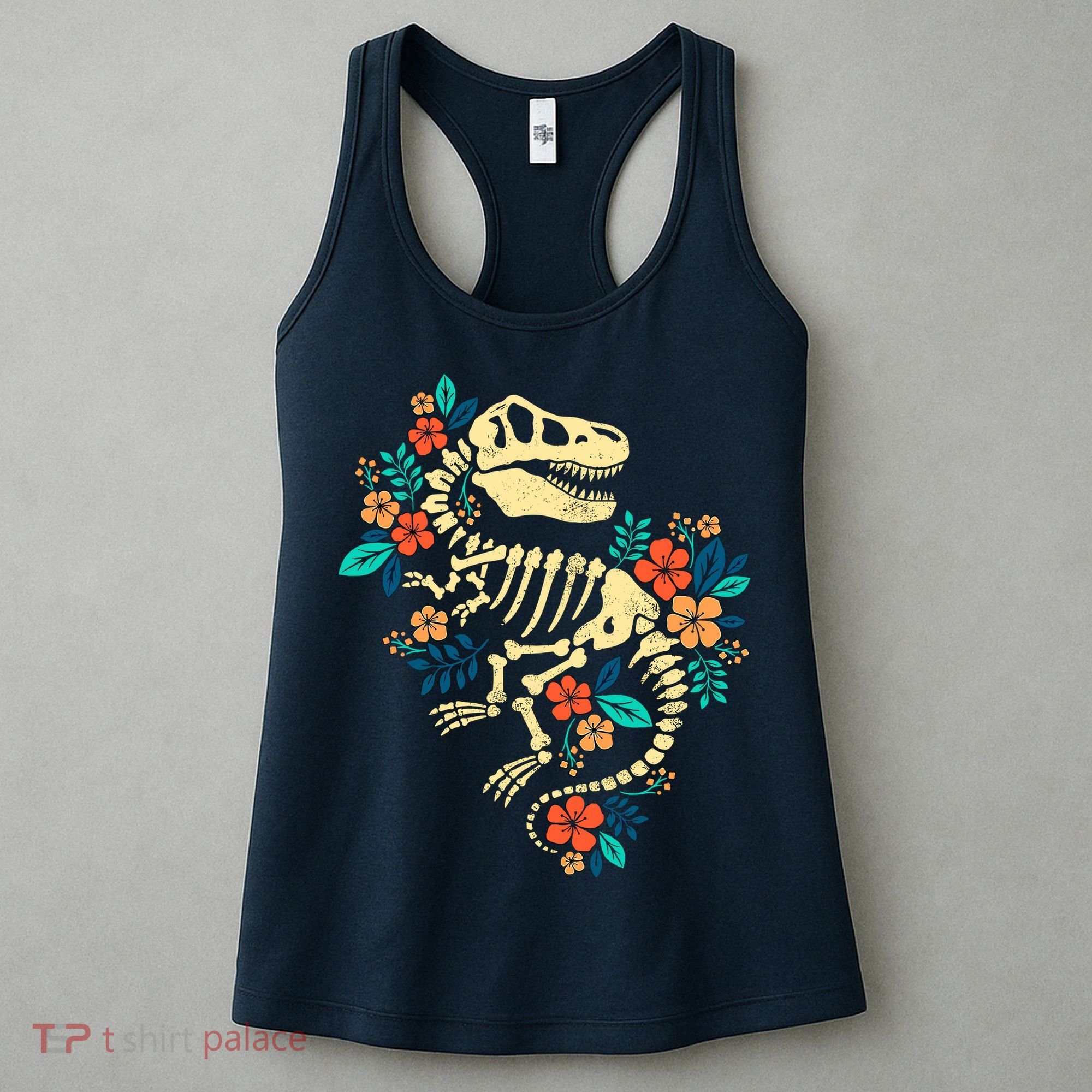 Trex Skeleton Dino Bones Paleontologist Fossil Dinosaur Women's Tank Top