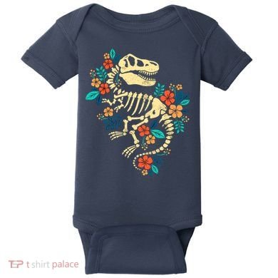 Trex Skeleton Dino Bones Paleontologist Fossil Dinosaur Baby Bodysuit