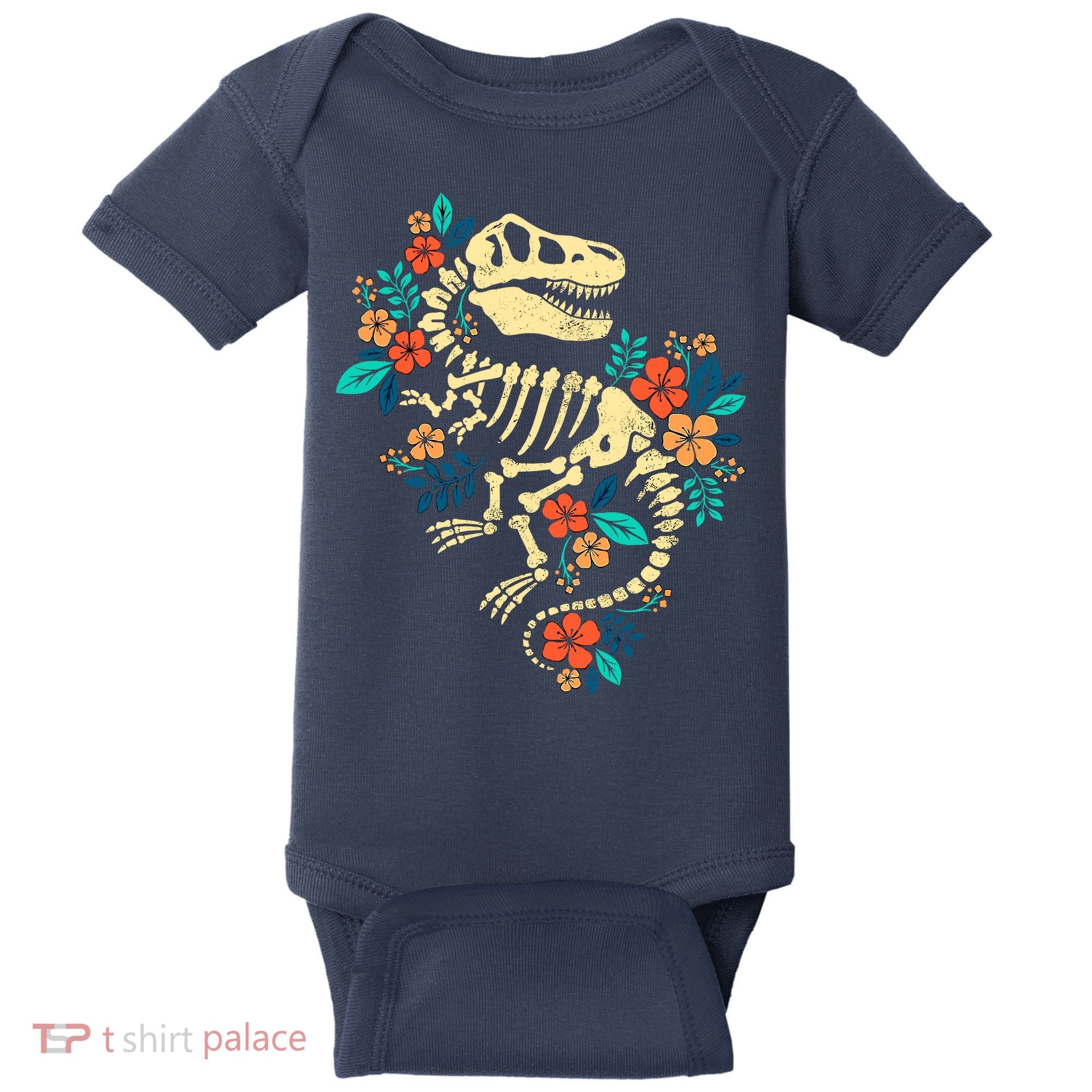 Trex Skeleton Dino Bones Paleontologist Fossil Dinosaur Baby Bodysuit