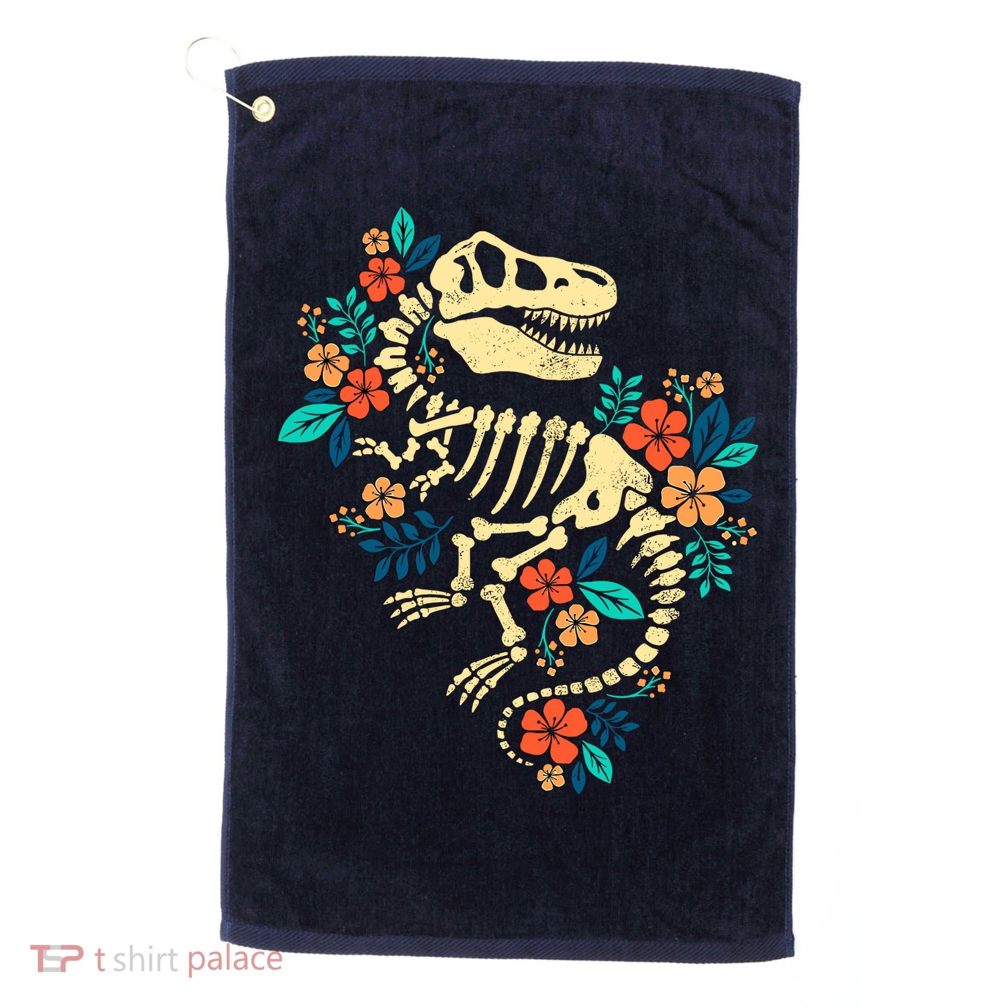Trex Skeleton Dino Bones Paleontologist Fossil Dinosaur Golf Towel
