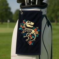 Trex Skeleton Dino Bones Paleontologist Fossil Dinosaur Golf Towel thumb 2