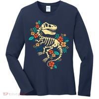 Trex Skeleton Dino Bones Paleontologist Fossil Dinosaur Women's Long Sleeve Shirt thumb 0