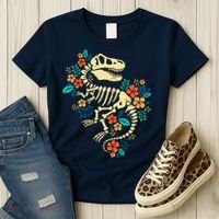 Trex Skeleton Dino Bones Paleontologist Fossil Dinosaur Women's T-Shirt thumb 3