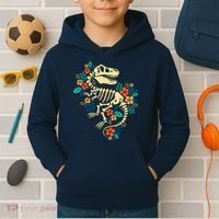Trex Skeleton Dino Bones Paleontologist Fossil Dinosaur Kids Hoodie thumb 2