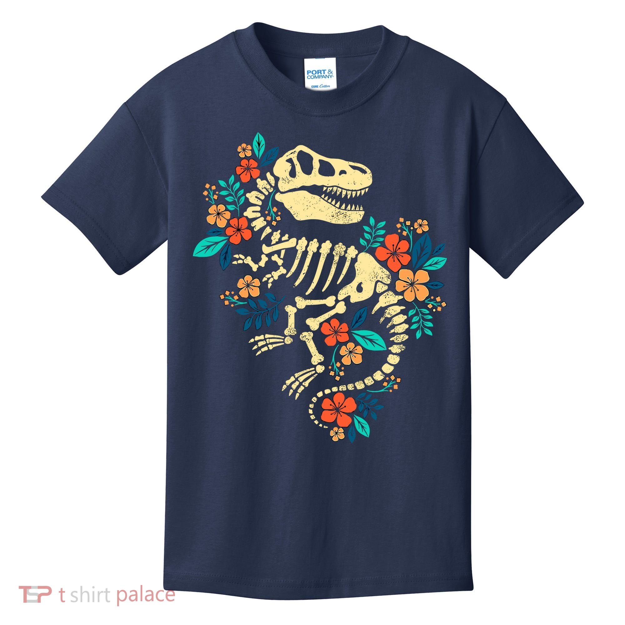 Trex Skeleton Dino Bones Paleontologist Fossil Dinosaur Kids T-Shirt