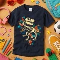 Trex Skeleton Dino Bones Paleontologist Fossil Dinosaur Kids T-Shirt thumb 3
