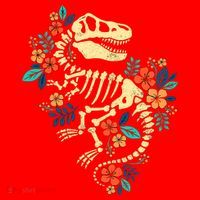 Trex Skeleton Dino Bones Paleontologist Fossil Dinosaur Santa Hat thumb 1