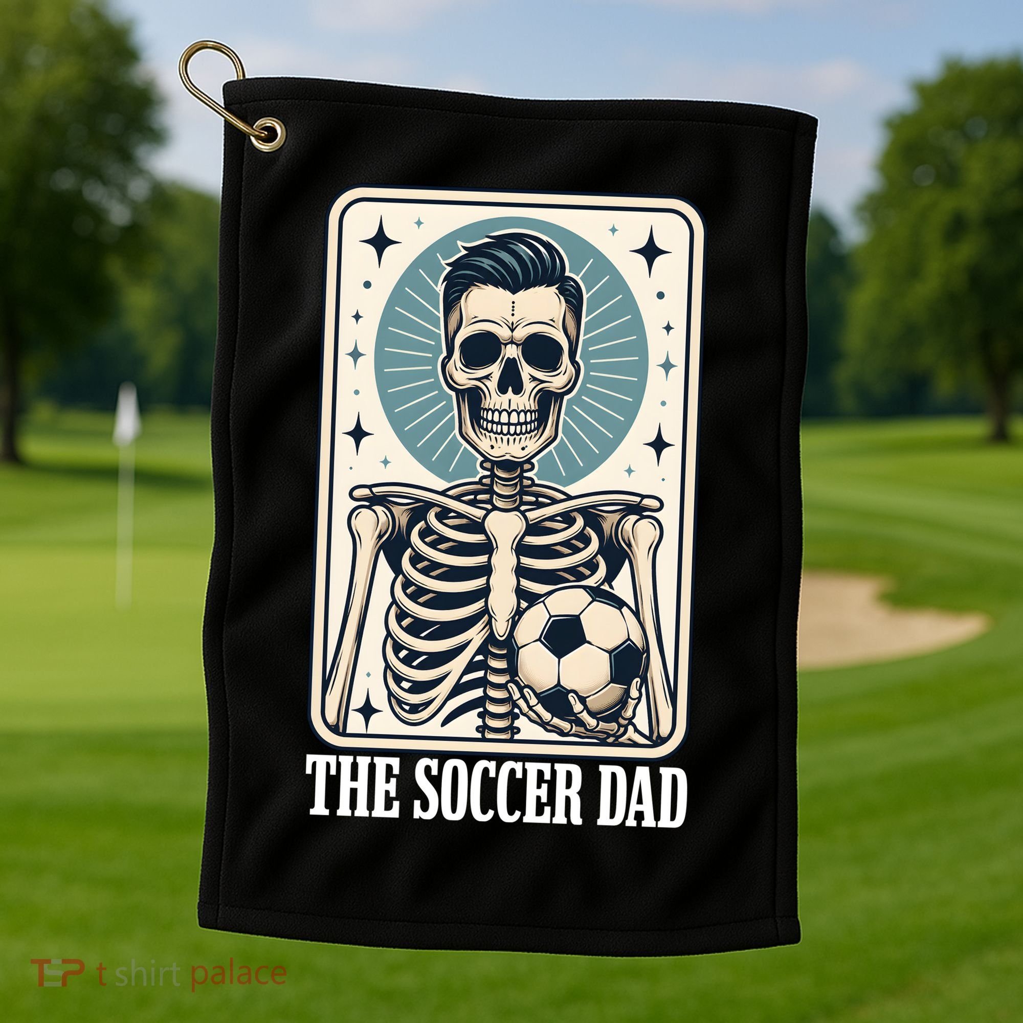 The Soccer Dad Skeleton Golf Towel