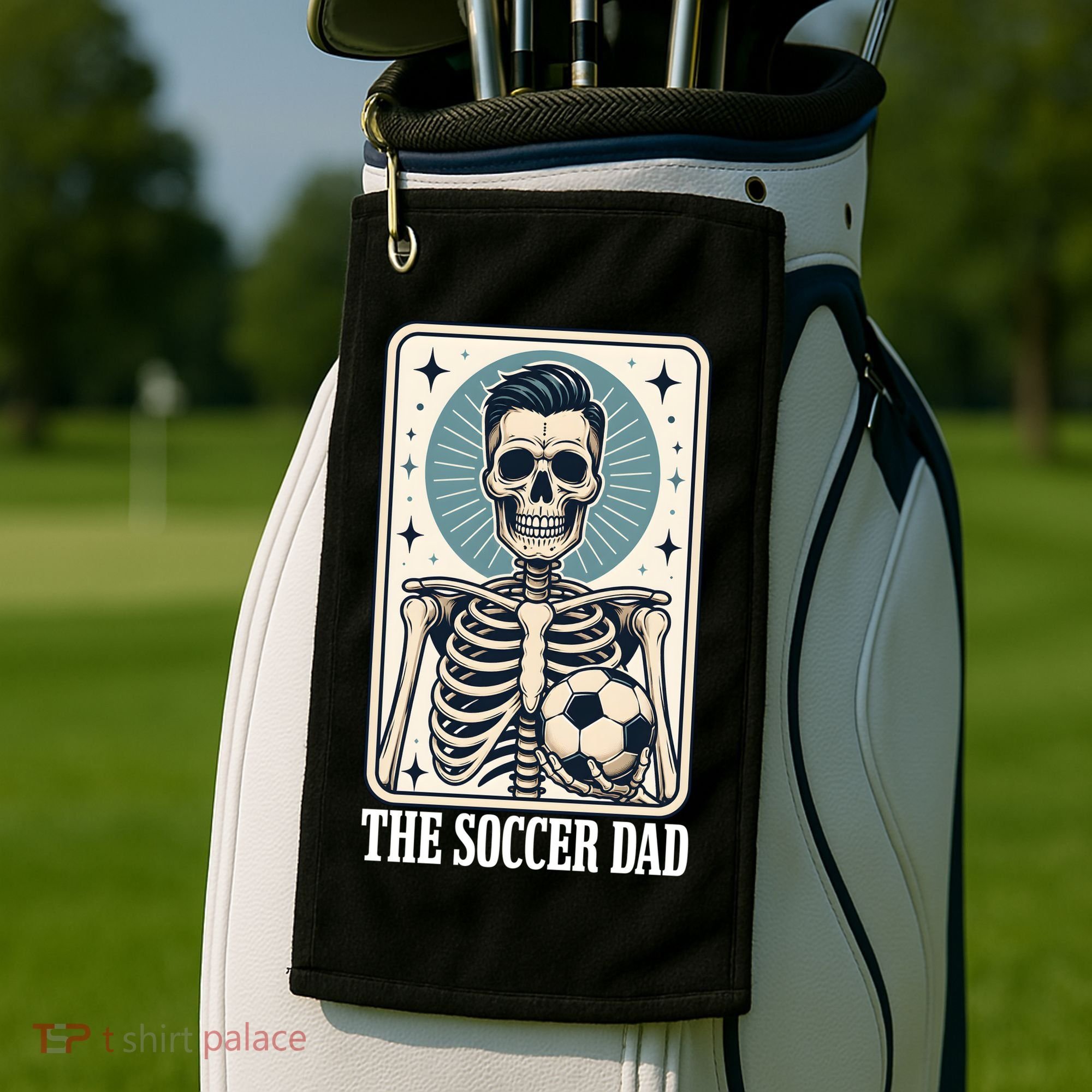 The Soccer Dad Skeleton Golf Towel