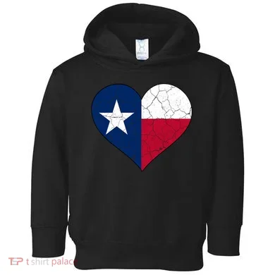 Texas Strong Distressed Heart Toddler Hoodie