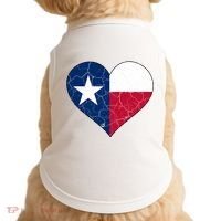 Texas Strong Distressed Heart Doggie Tank thumb 0