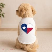 Texas Strong Distressed Heart Doggie Tank thumb 2