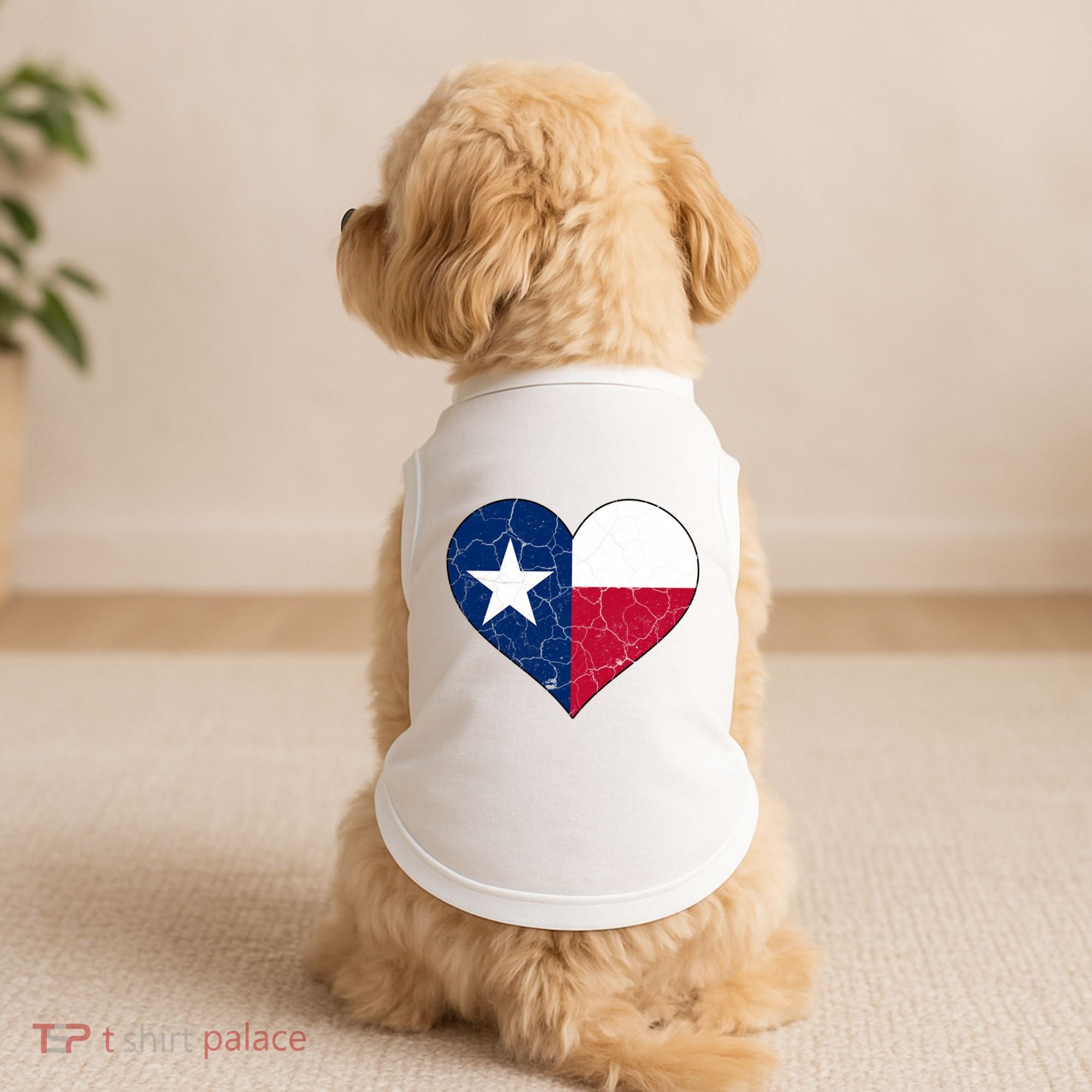 Texas Strong Distressed Heart Doggie Tank