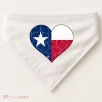 Texas Strong Distressed Heart USA-Made Doggie Bandana thumb 0