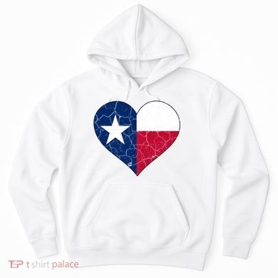 Texas Strong Distressed Heart Hoodie