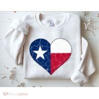 Texas Strong Distressed Heart Sweatshirt thumb 2