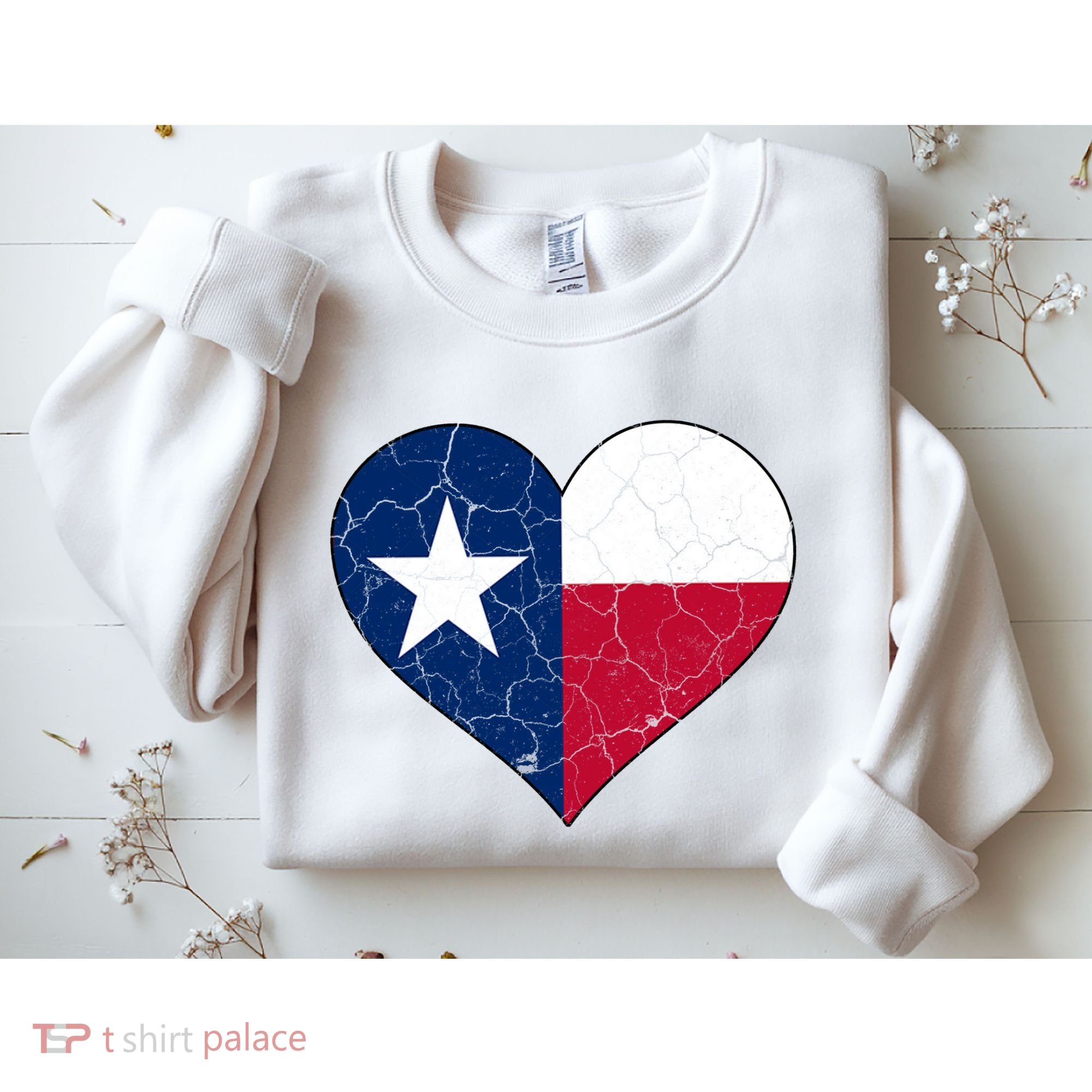 Texas Strong Distressed Heart Sweatshirt
