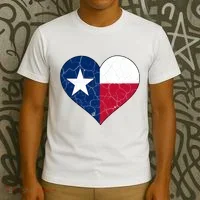 Texas Strong Distressed Heart T-Shirt thumb 3
