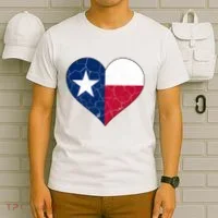 Texas Strong Distressed Heart T-Shirt thumb 6