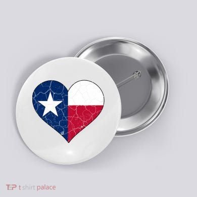 Texas Strong Distressed Heart Button