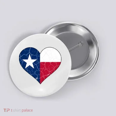 Texas Strong Distressed Heart Button