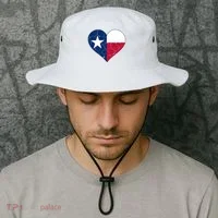 Texas Strong Distressed Heart Bucket Hat thumb 2