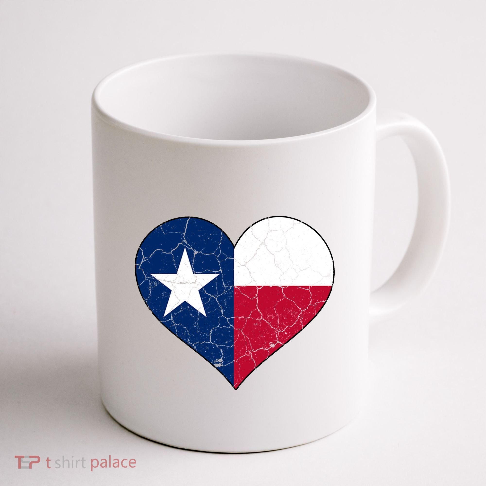 Texas Strong Distressed Heart Coffee Mug