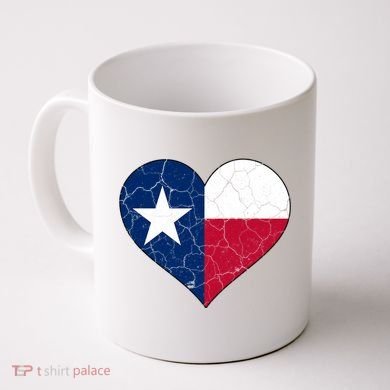 Texas Strong Distressed Heart Coffee Mug